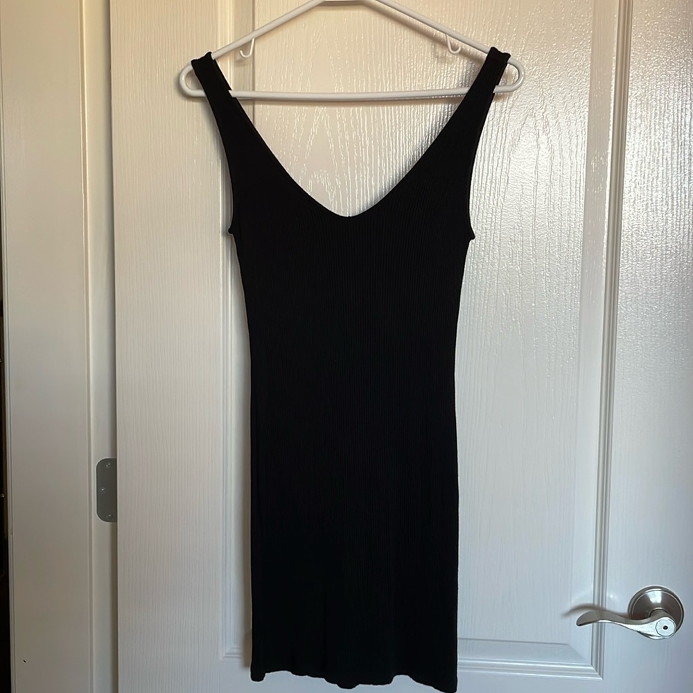 Forever 21 Black Ribbed Mini Dress